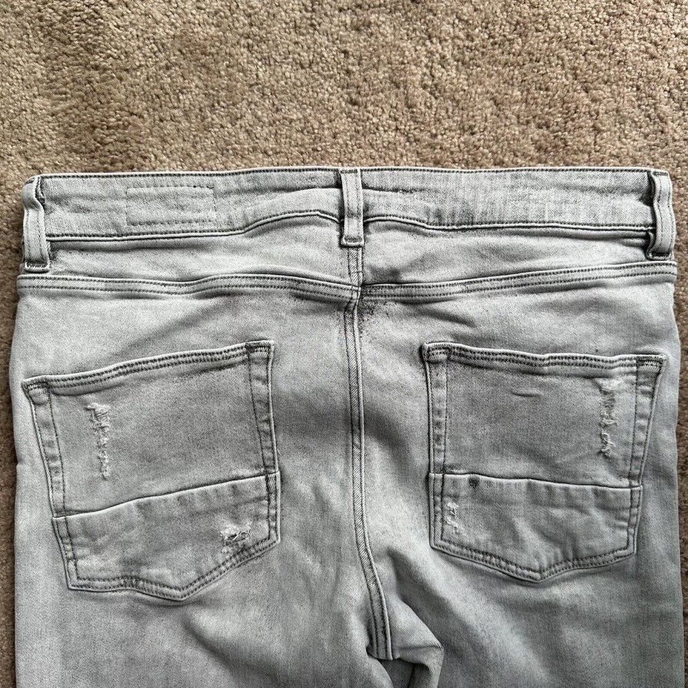 Asos Jeans Women's Size 32x34 Casual Skinny Denim Grey Light Distressed - Picture 13 of 15